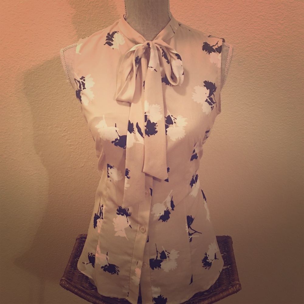 So chic!! Anne Klein neck tie blouse Sz sm